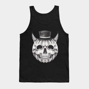 Surreal pumpkin skull halloween. Tank Top